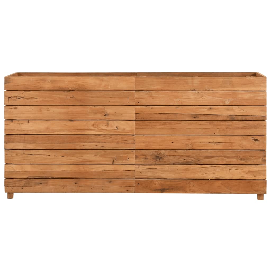 Jardinière surélevée 150x40x72 cm en bois de teck recyclé et acier