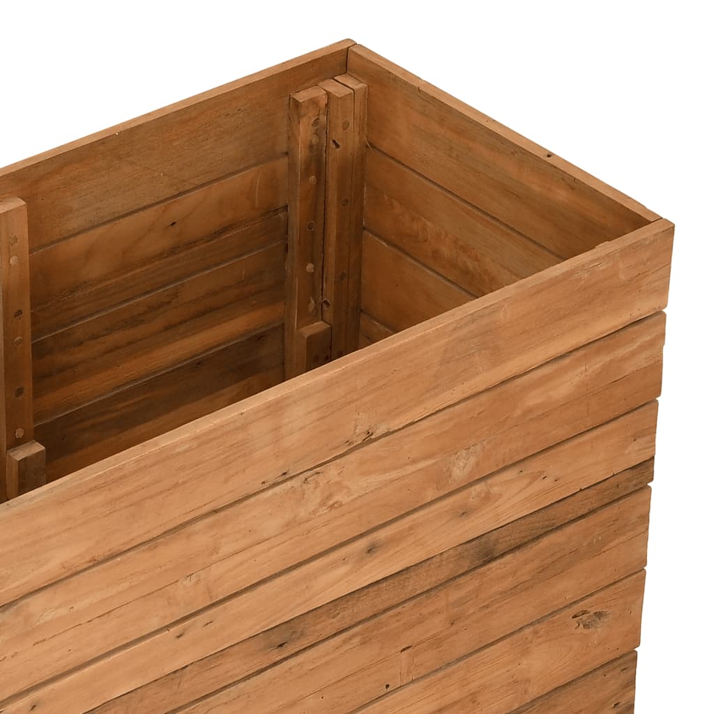 Jardinière surélevée 150x40x72 cm en bois de teck recyclé et acier