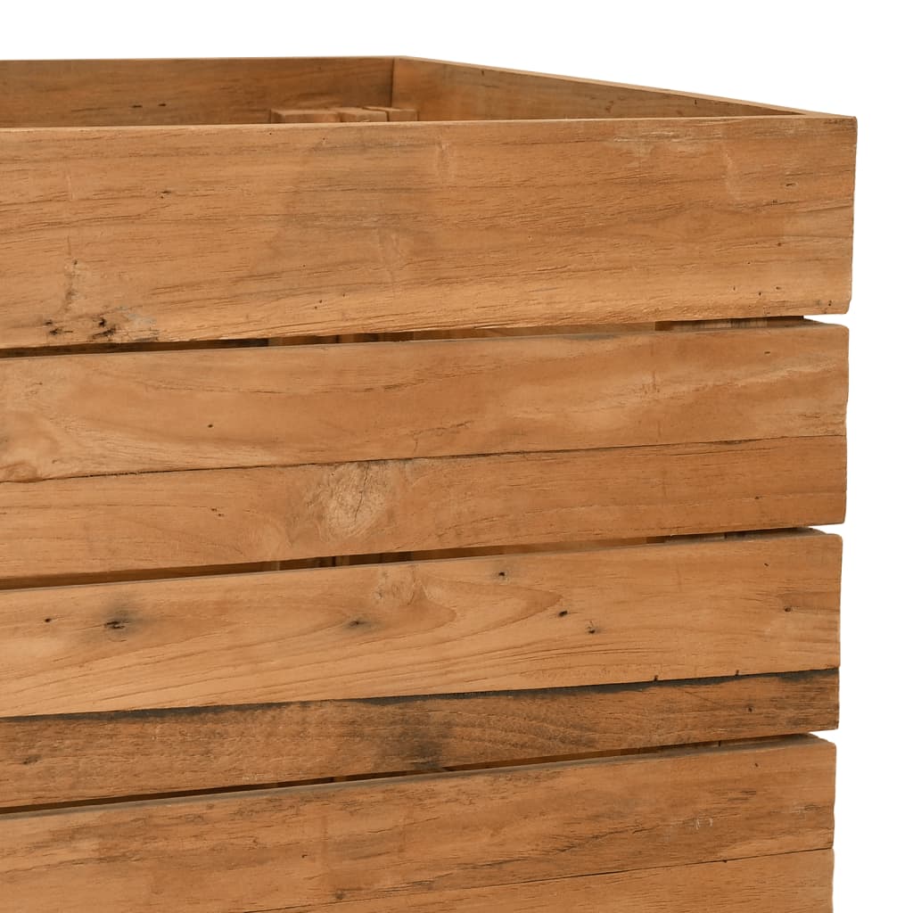 Jardinière surélevée 150x40x72 cm en bois de teck recyclé et acier
