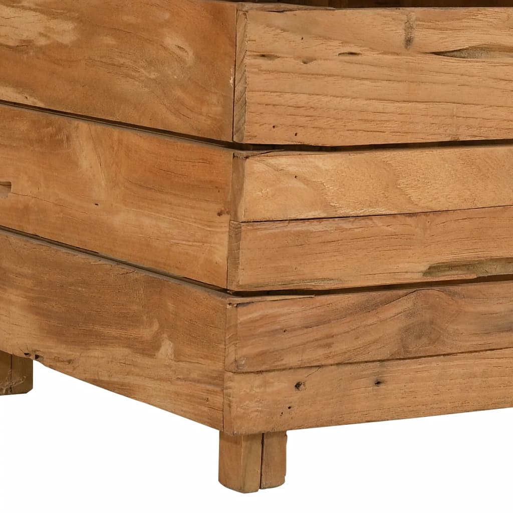 Jardinière surélevée 150x40x72 cm en bois de teck recyclé et acier