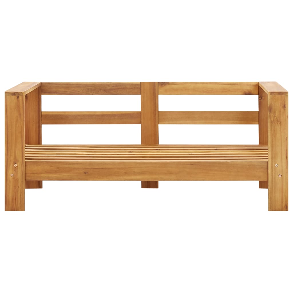 Garden sofa with cushions 140 cm solid acacia wood cream white