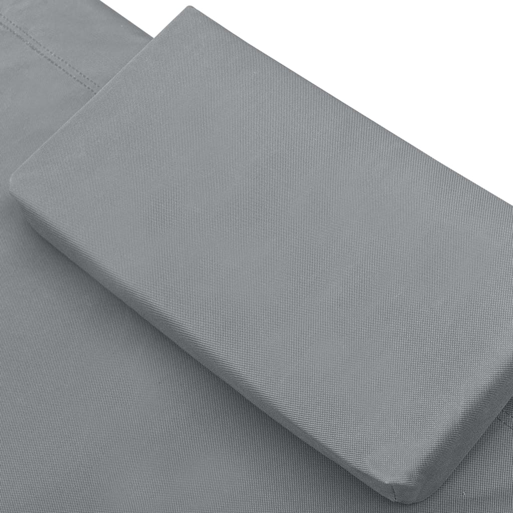 Bain de soleil avec auvent et coussins gris