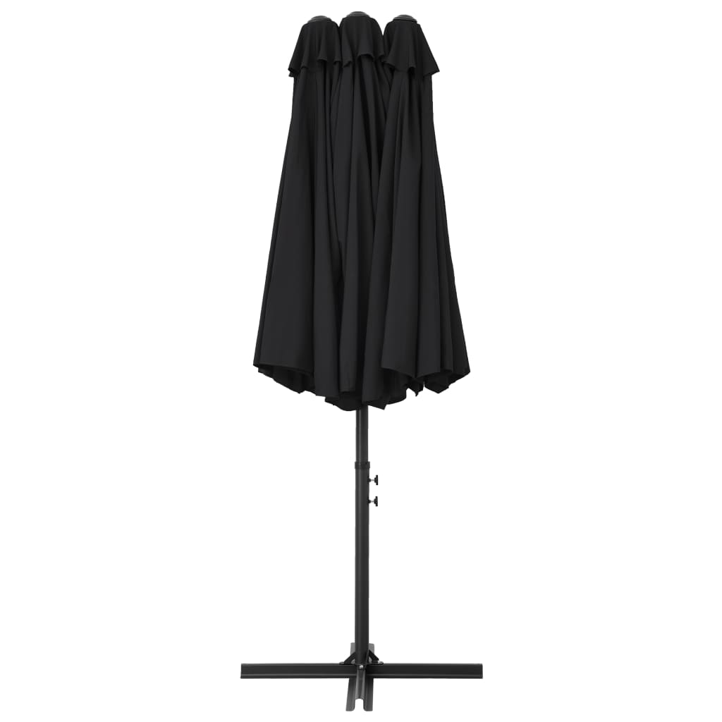 Parasol with aluminum pole 460x270 cm Black