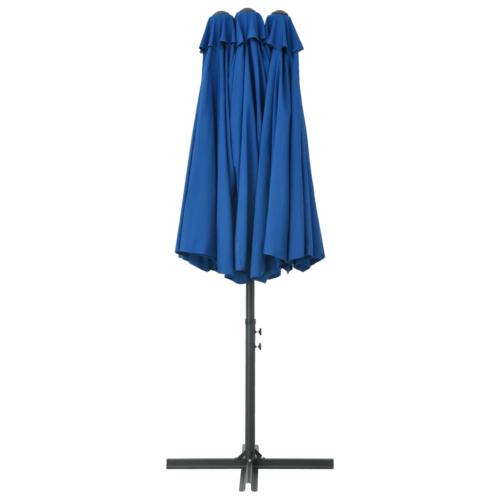 Parasol with aluminum pole 460x270 cm blue