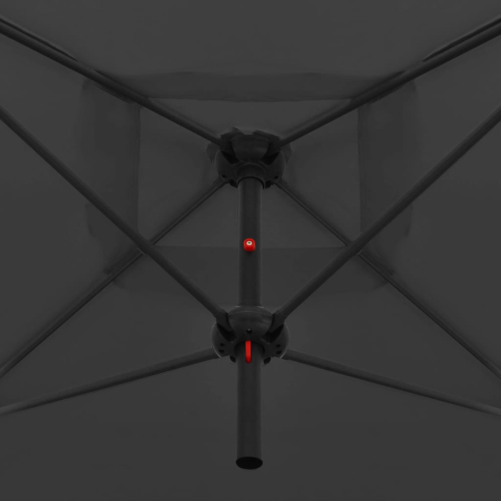 Doppel-Sonnenschirm mit Stahl-Mast 250x250 cm Anthrazit