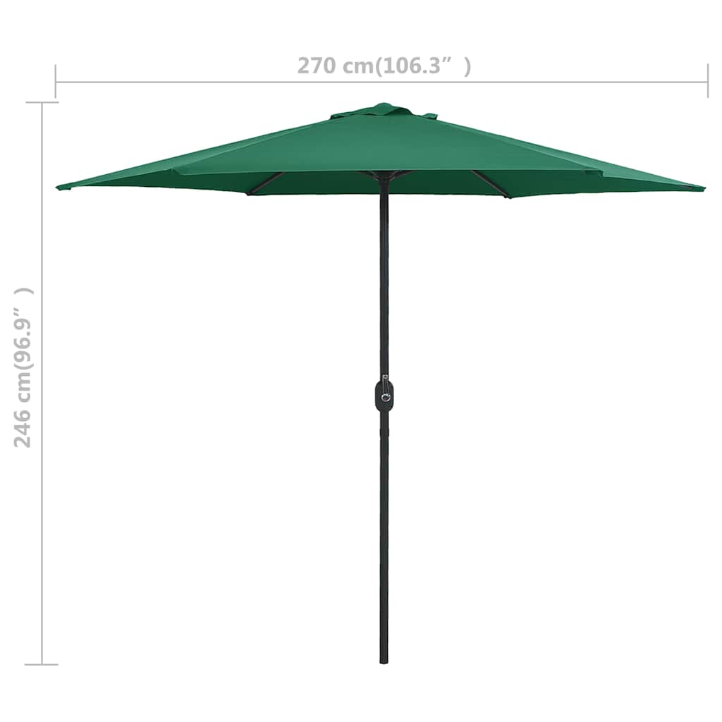 Sonnenschirm mit Aluminium-Mast 270x246 cm Grün