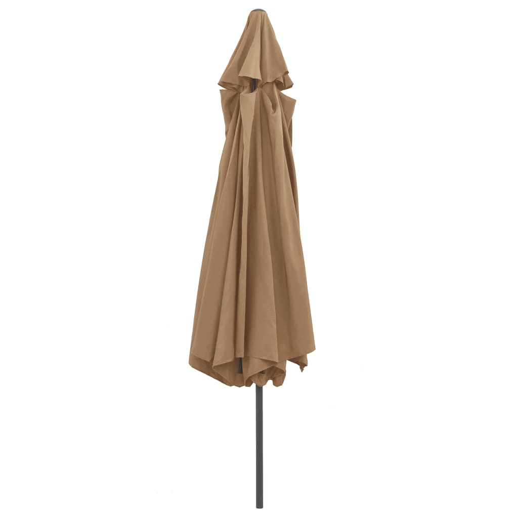 Sonnenschirm mit Metall-Mast 390 cm Taupe