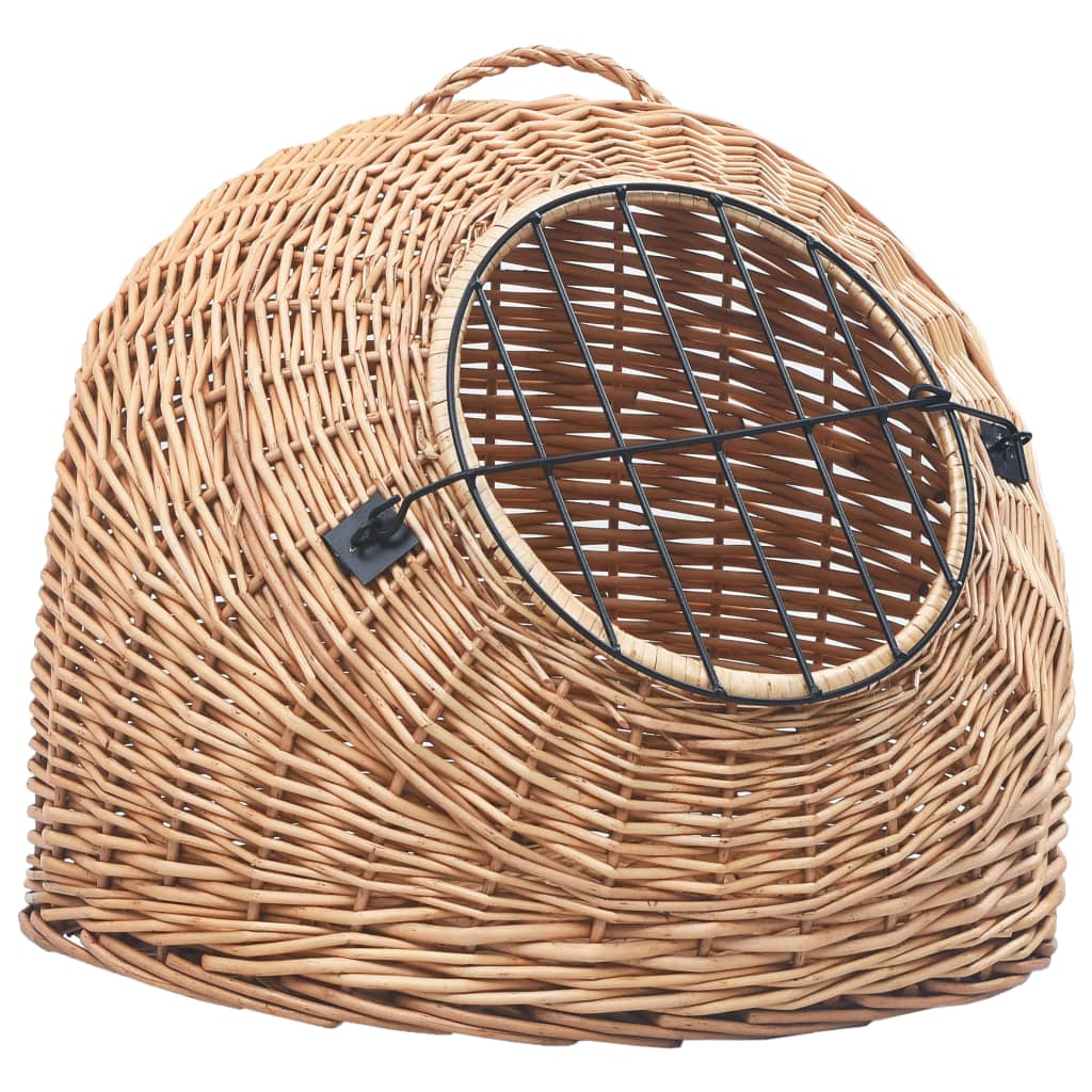Cat transport basket 45x35x35 cm natural willow