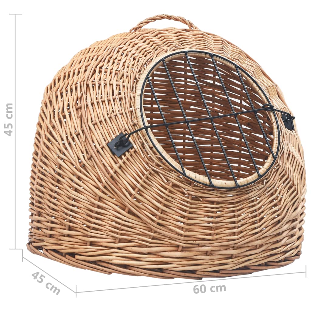Cat transport basket 60x45x45 cm natural willow