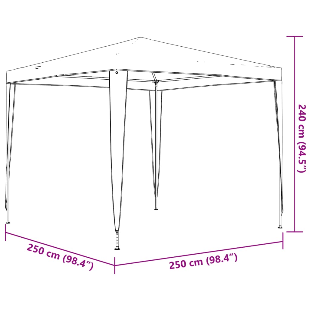 Professional party tent 2.5x2.5 m anthracite 90 g/m²