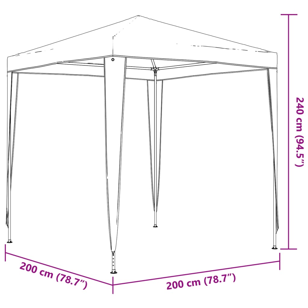Tente de fête professionnelle 2×2 m verte