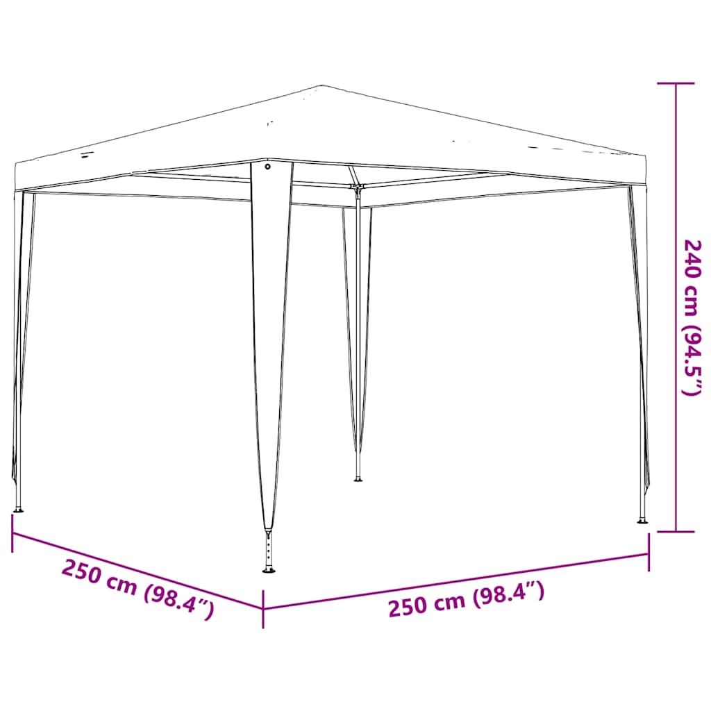 Profi-Partyzelt 2,5×2,5 m Grün 90 g/m²