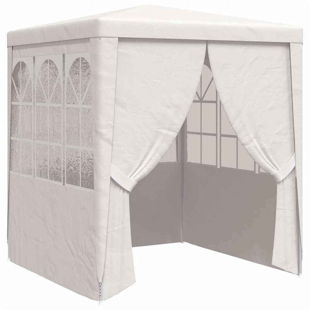 Professional party tent with side walls 2×2m white 90 g/m²