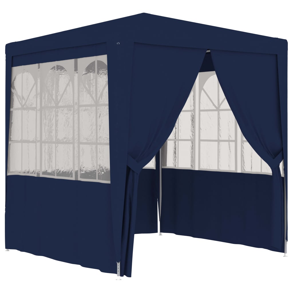 Professional party tent with side walls 2×2m blue 90 g/m²