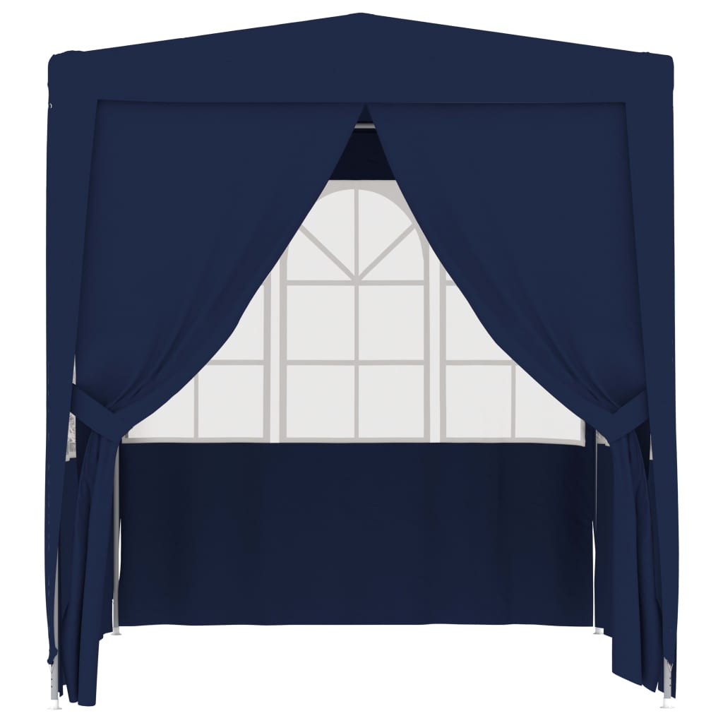 Professional party tent with side walls 2×2m blue 90 g/m²