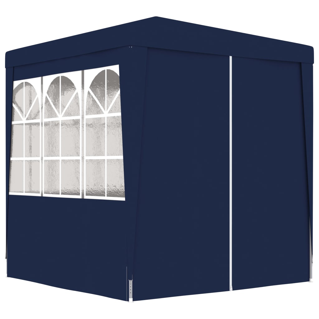 Professional party tent with side walls 2×2m blue 90 g/m²