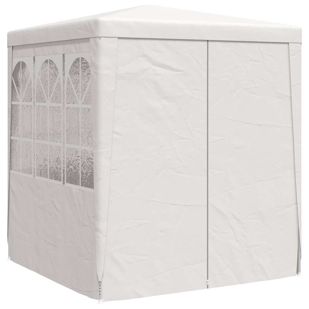 Profi-Partyzelt mit Seitenwänden 2,5x2,5 m Weiß 90 g/m²