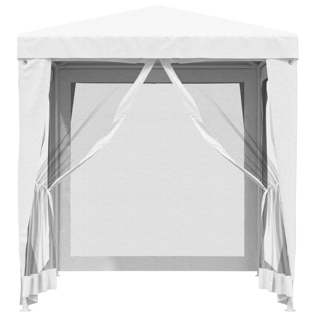 Tente de fête avec 4 parois latérales grillagées 2 x 2 m blanc