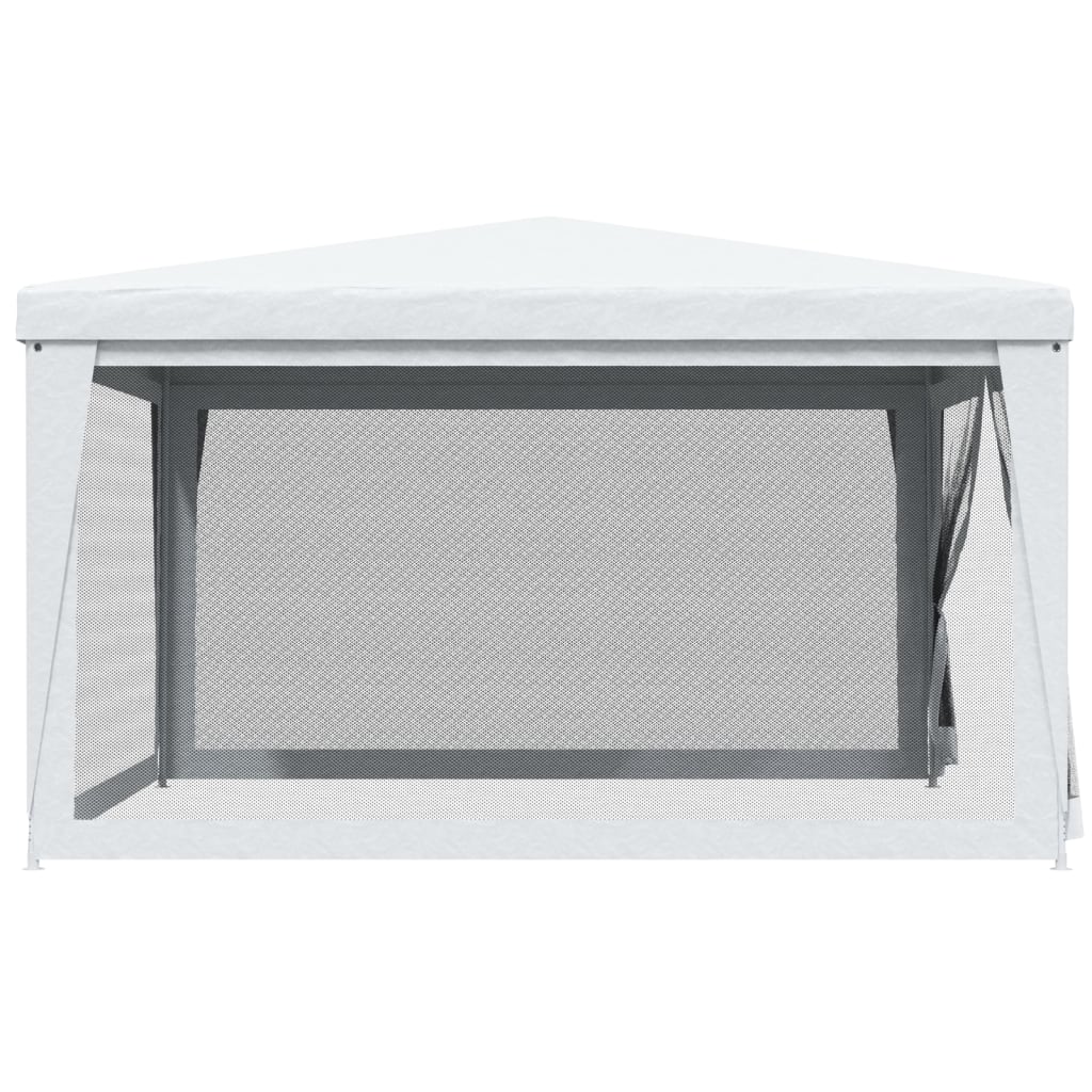 Tente de réception avec 4 parois latérales en filet 4 x 4 m blanche
