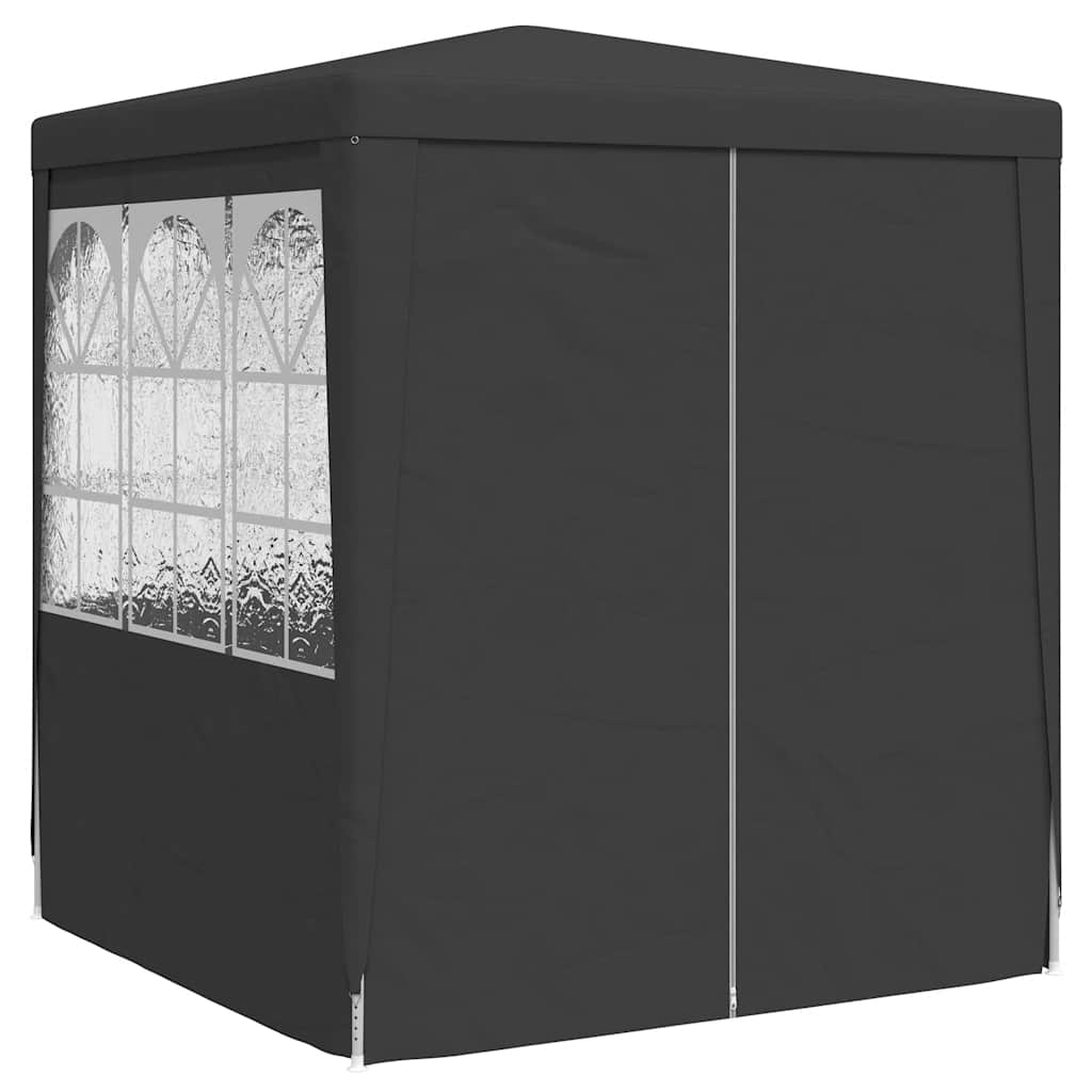 Professional party tent with side walls 2×2m anthracite 90 g/m²