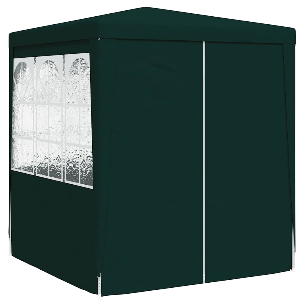 Professional party tent with side walls 2.5×2.5m Green 90 g/m²