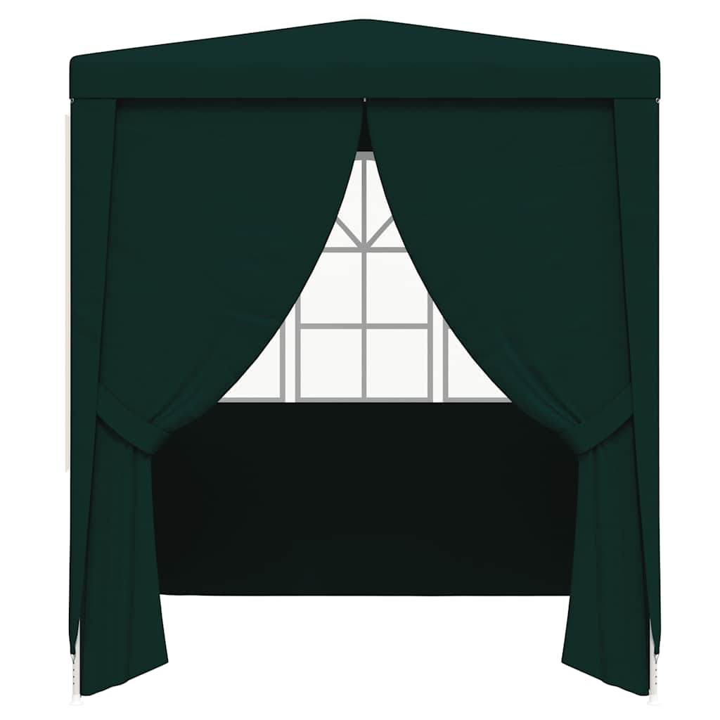 Professional party tent with side walls 2.5×2.5m Green 90 g/m²