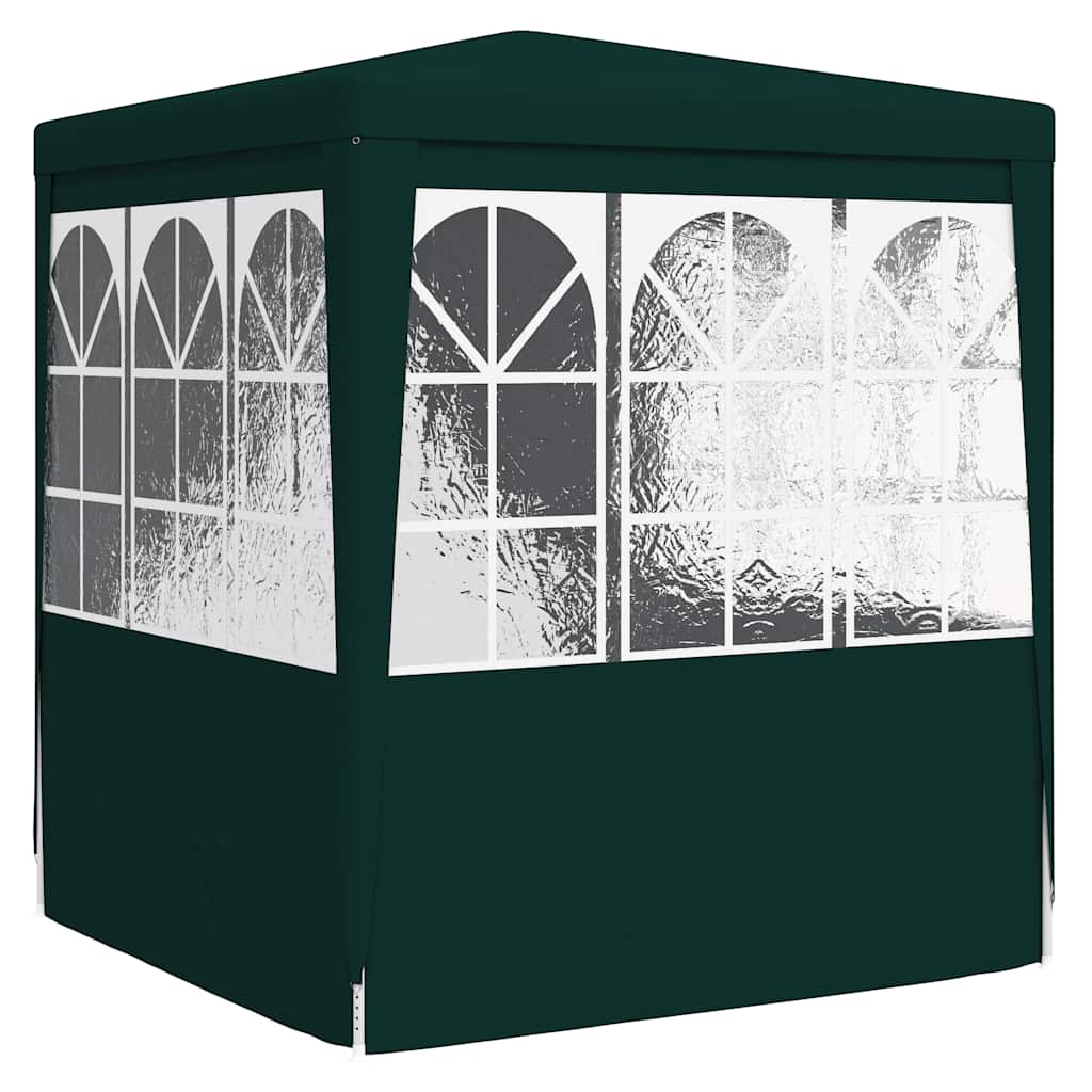 Professional party tent with side walls 2.5×2.5m Green 90 g/m²