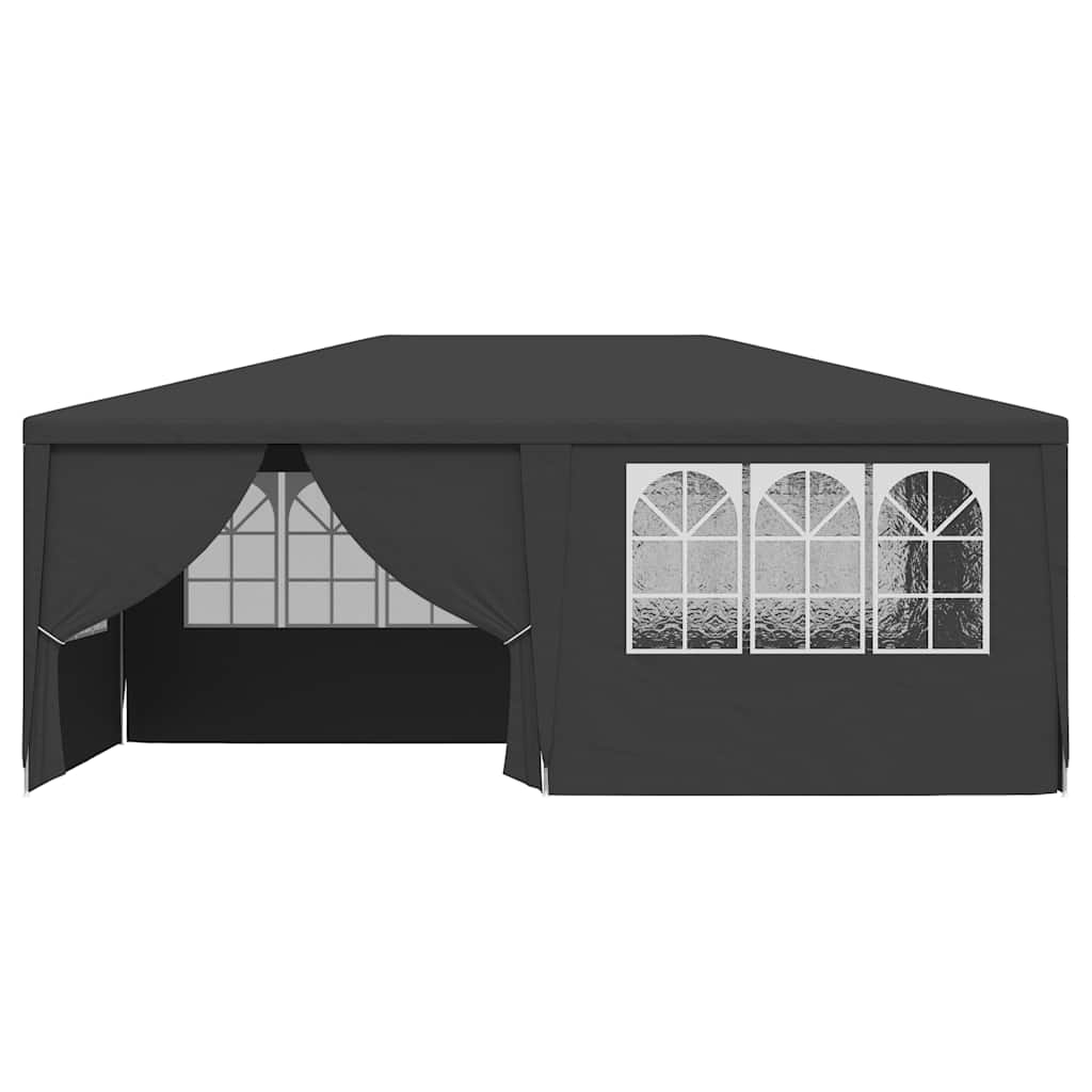 Profi-Partyzelt mit Seitenwänden 4×6 m Anthrazit 90 g/m²