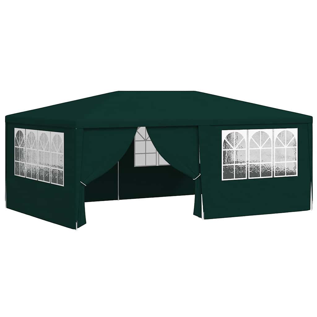 Professional party tent with side walls 4×6 m Green 90 g/m²