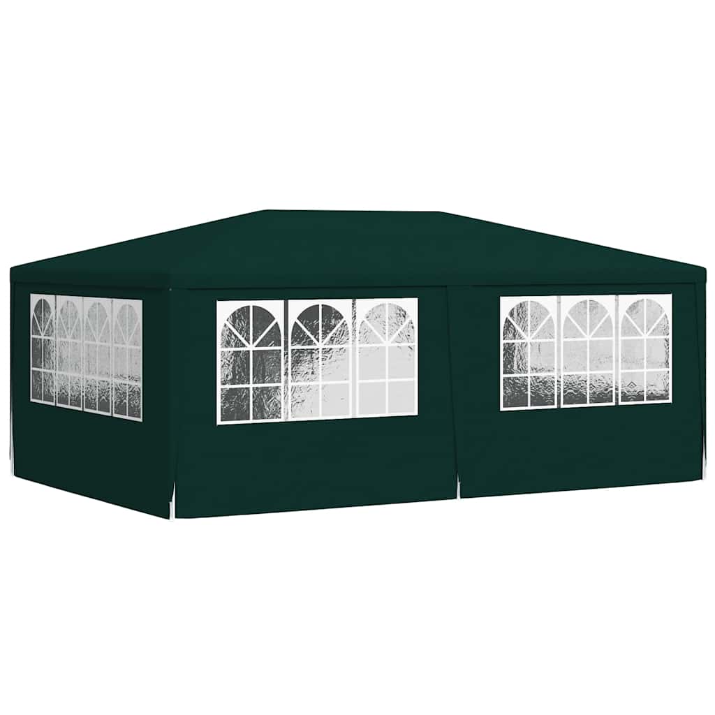 Professional party tent with side walls 4×6 m Green 90 g/m²