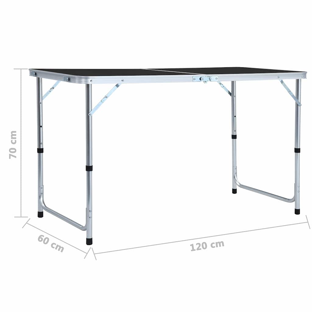 Campingtisch Klappbar Grau Aluminium 120x60 cm