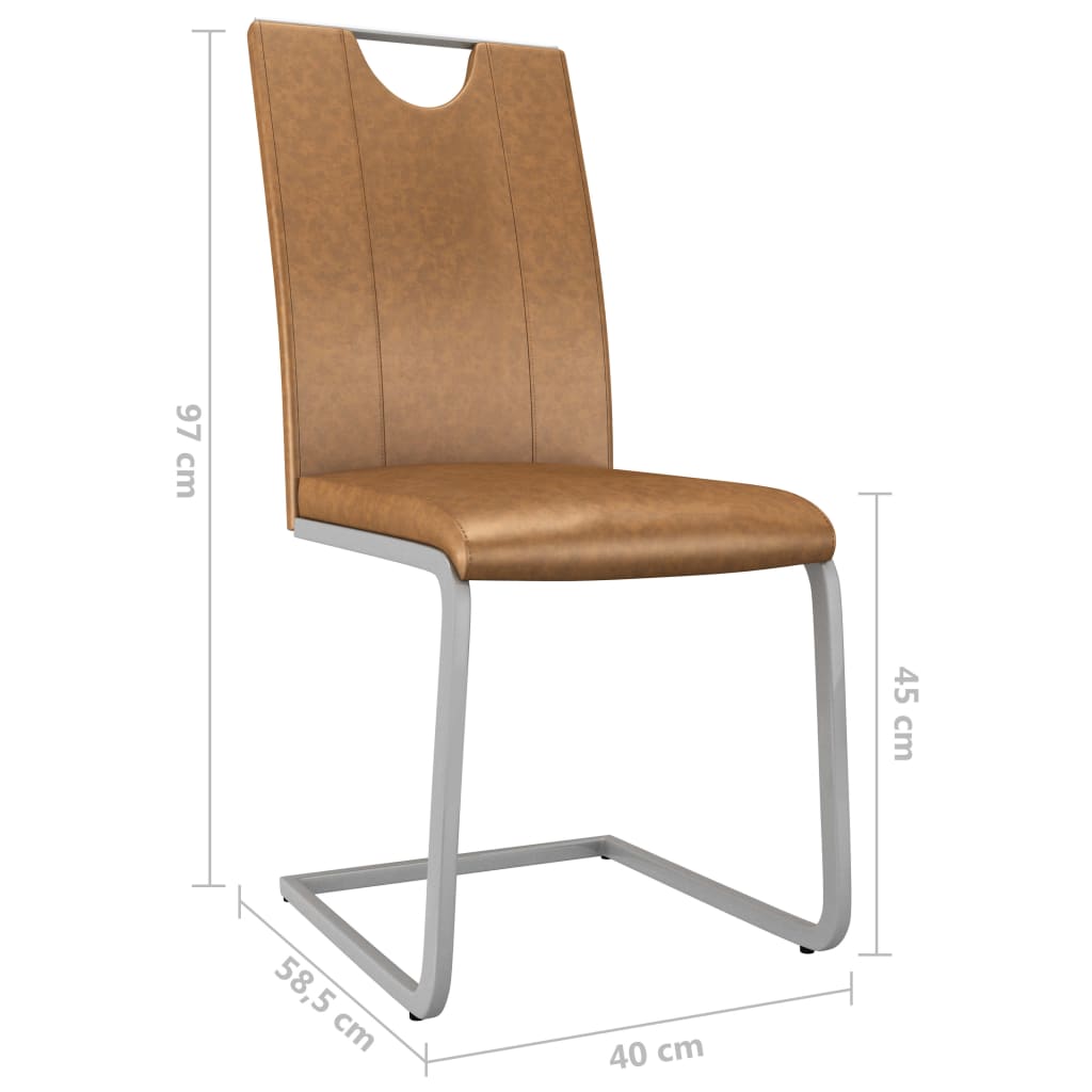 Esszimmerstühle 4 Stk. Braun Kunstleder