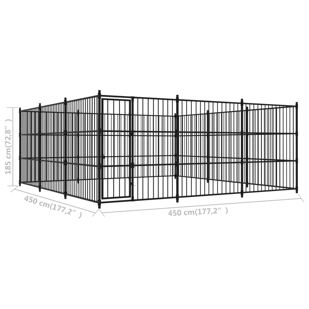 Outdoor-Hundezwinger 450×450×185 cm