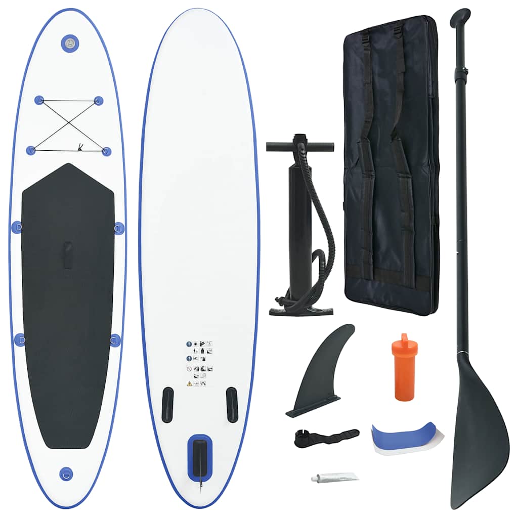 Stand Up Paddle Surfboard SUP Inflatable Blue and White