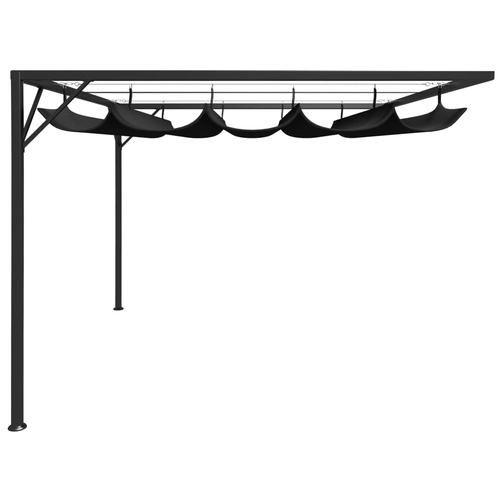 Wand-Pavillon mit Schiebedach 3x3 m Anthrazit