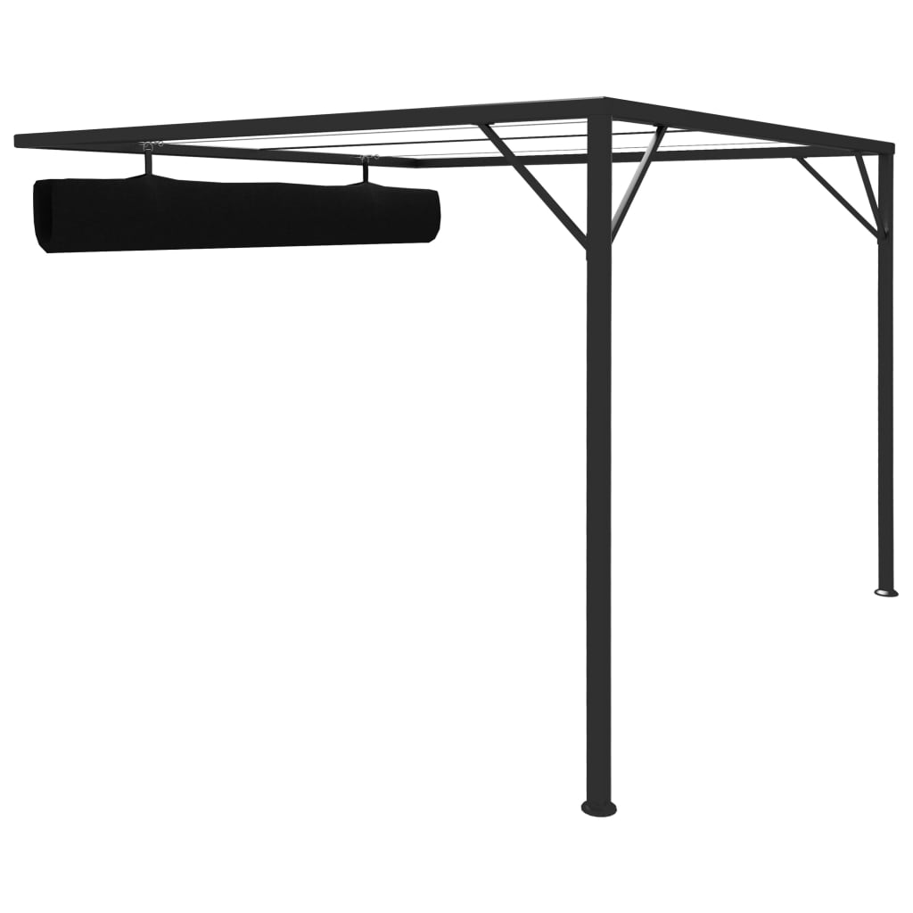 Wand-Pavillon mit Schiebedach 3x3 m Anthrazit