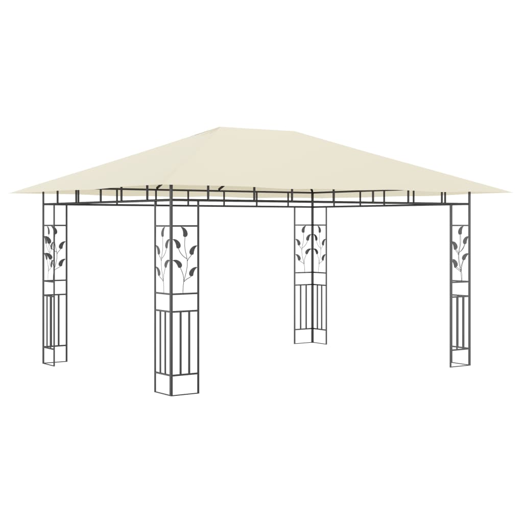 Tonnelle avec moustiquaire 4x3x2,73 m crème 180 g/m²