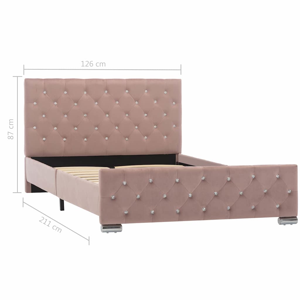 Bettgestell Rosa Samt 120x200 cm