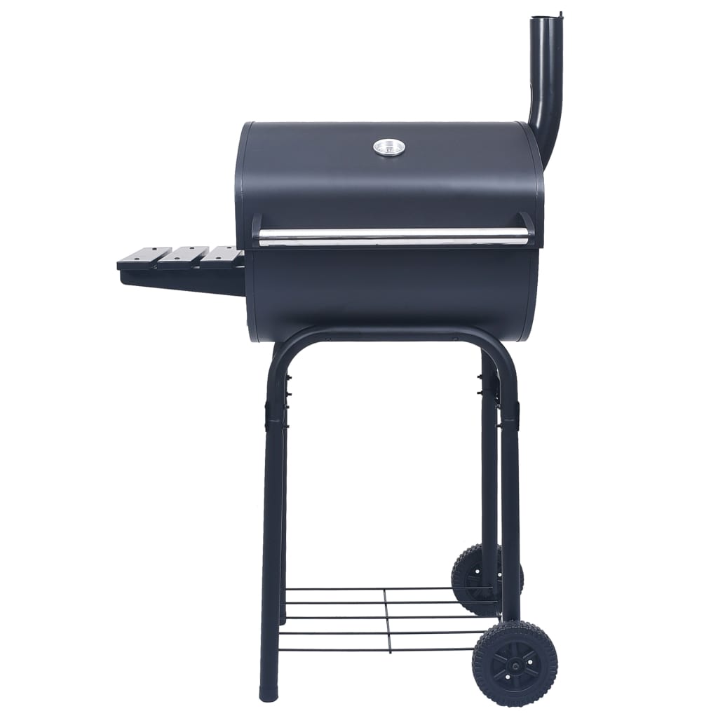 Fumoir à charbon de bois avec étagère inférieure noir