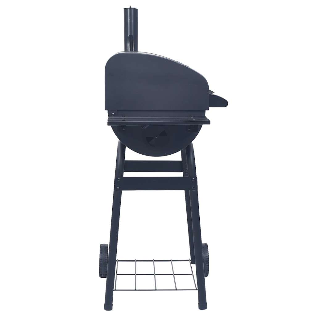 Fumoir à charbon de bois avec étagère inférieure noir