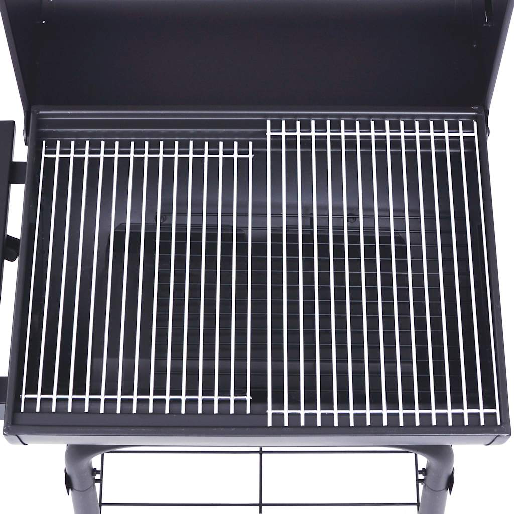 Fumoir à charbon de bois avec étagère inférieure noir