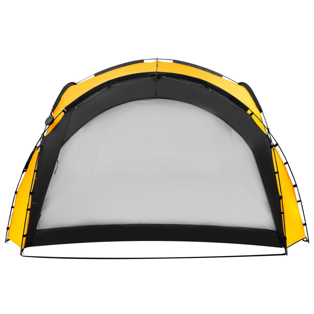 Tente de fête avec LED et 4 parois latérales 3,6x3,6x2,3 m jaune