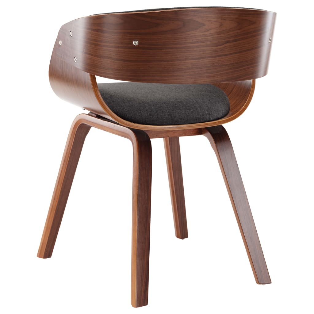 Chaises de salle à manger, lot de 2, en bois courbé gris et tissu