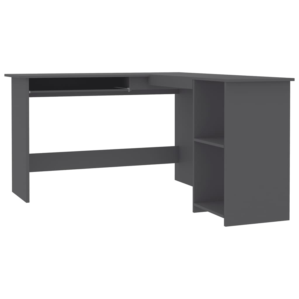 Eckschreibtisch in L-Form Grau 120x140x75 cm Holzwerkstoff