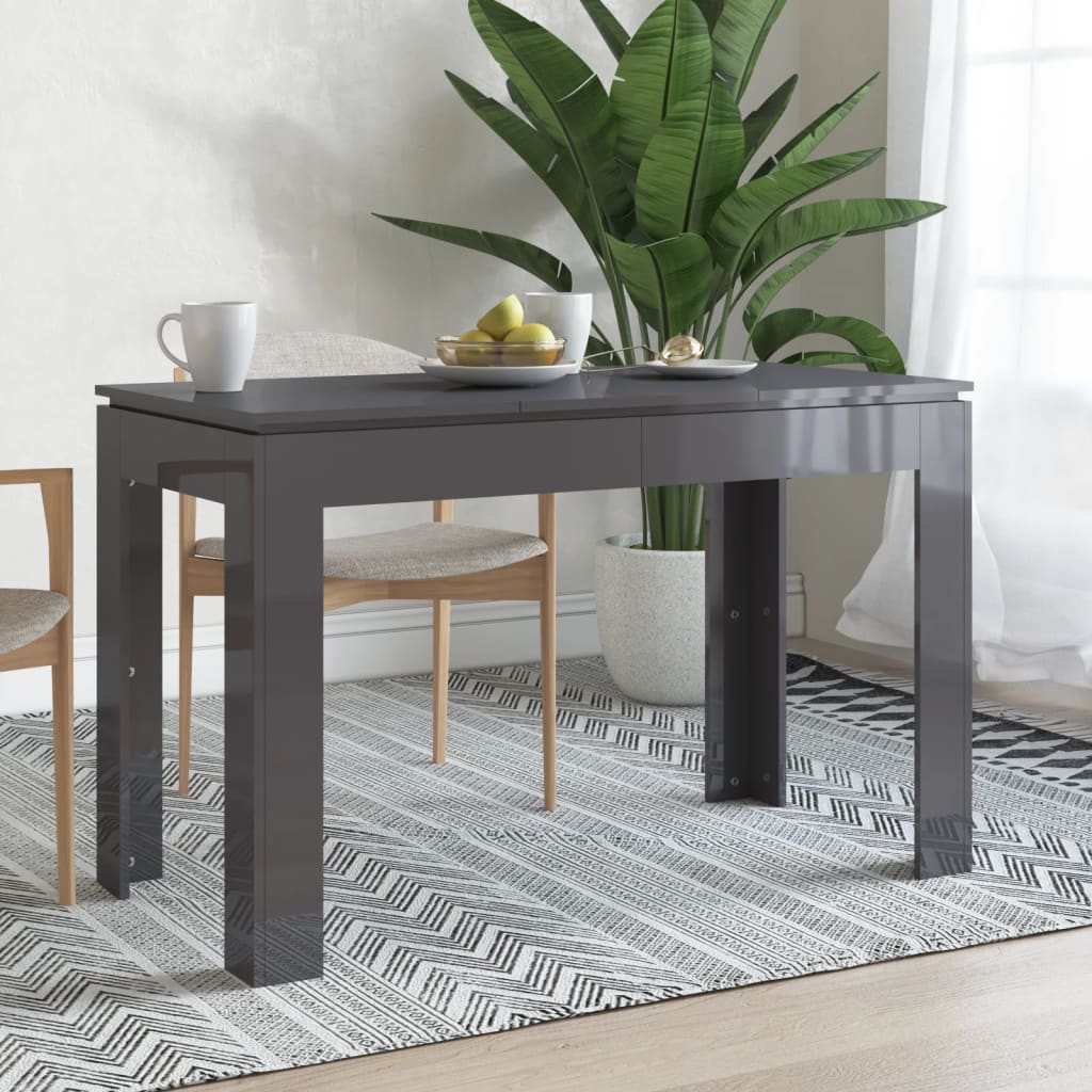 Esstisch Hochglanz-Grau 120x60x76 cm Holzwerkstoff