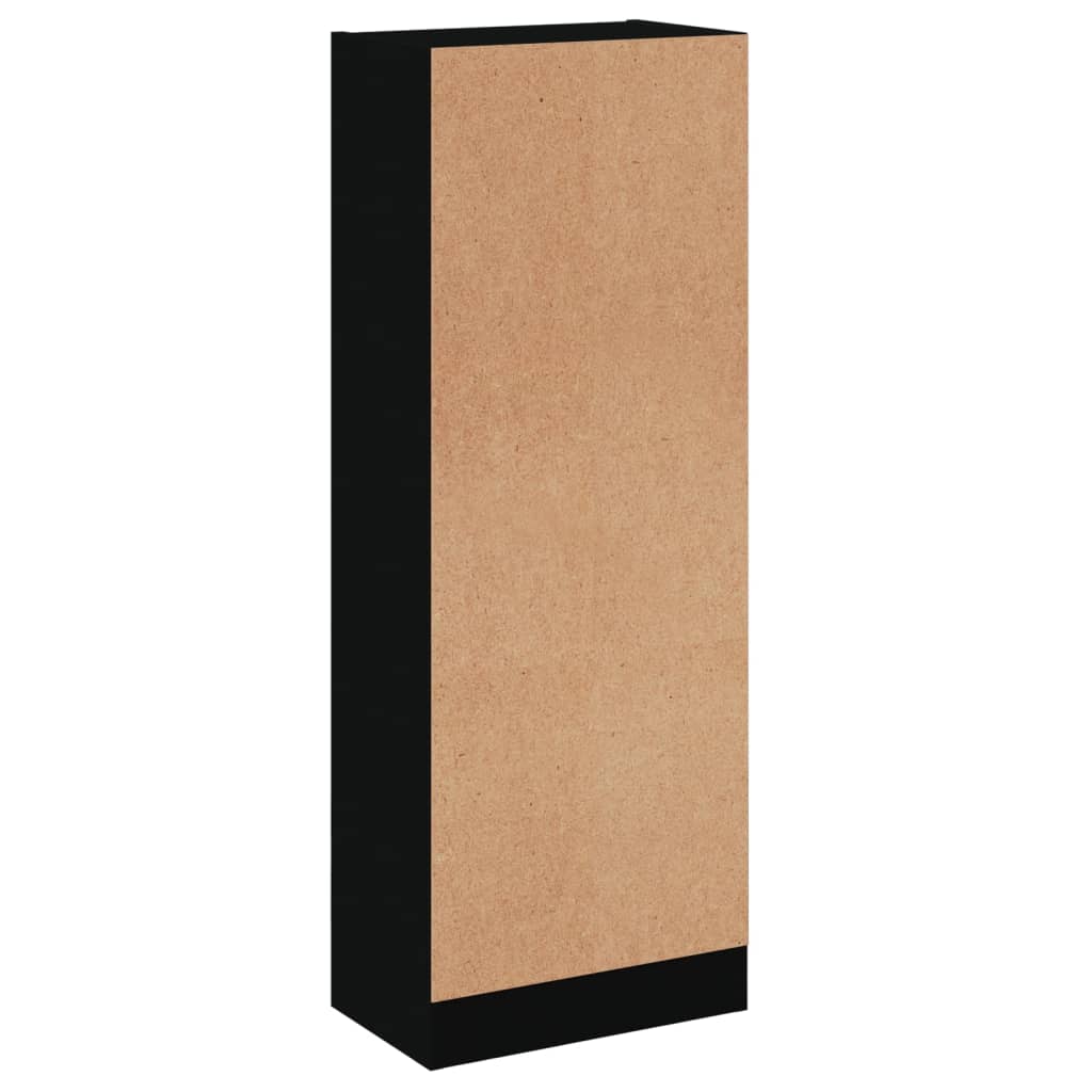 Bibliothèque 3 compartiments noir 40x24x109 cm en bois