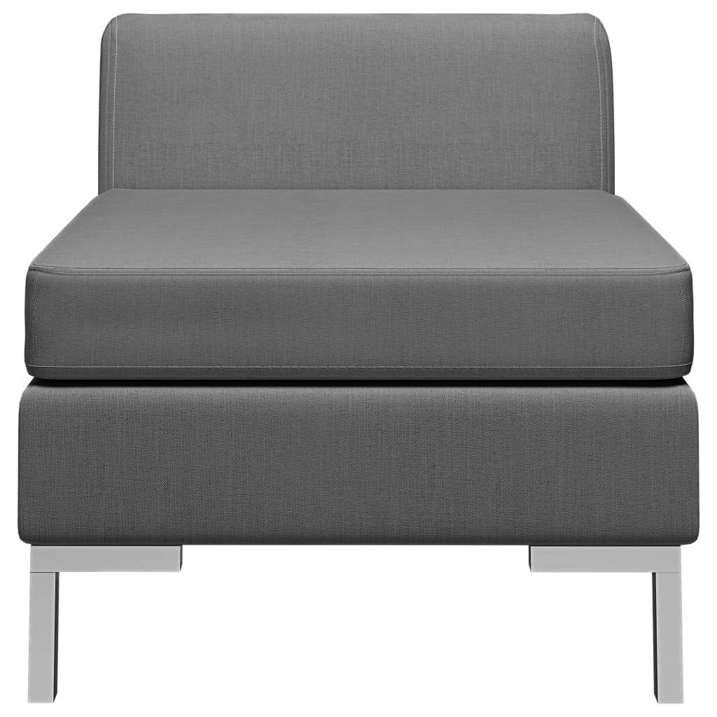 Modular middle sofa with dark grey fabric cushion