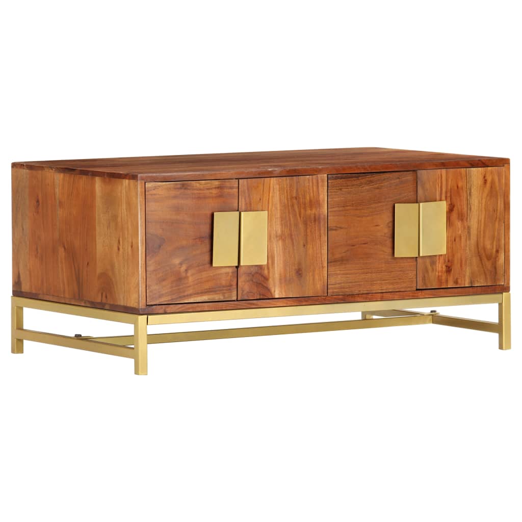 Couchtisch 90 x 55 x 40 cm Massivholz Akazie