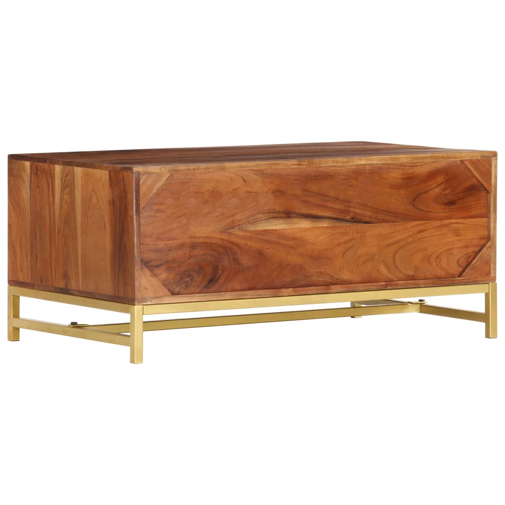Couchtisch 90 x 55 x 40 cm Massivholz Akazie