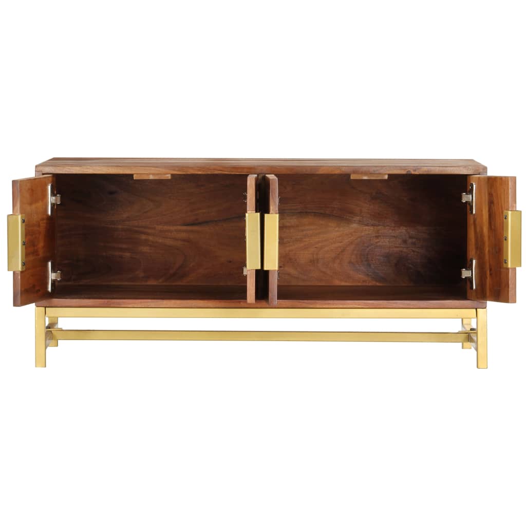Couchtisch 90 x 55 x 40 cm Massivholz Akazie